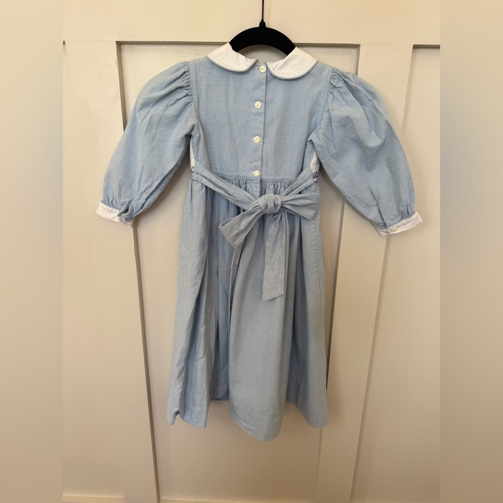 Vintage Strasburg Two Embroidered Bears smocked Puff sleeve dress lined size 4 - Picture 3 of 8